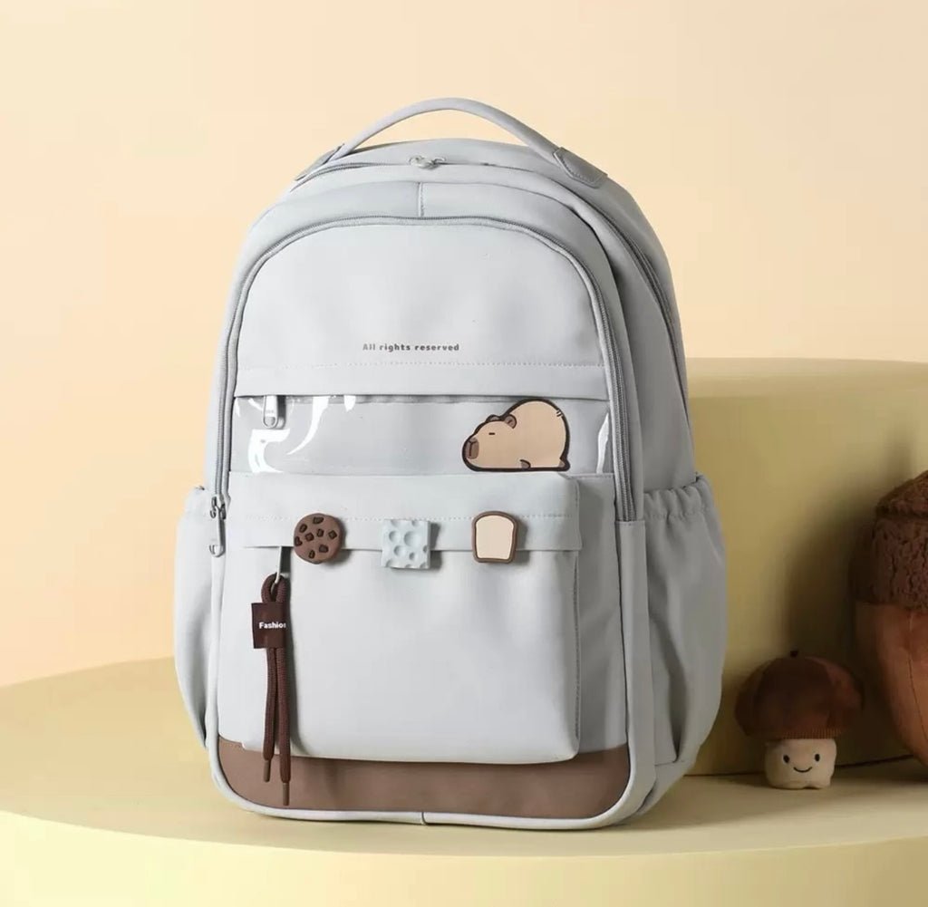 Kawaii Capibara Backpack – Waterproof School & Travel Bag